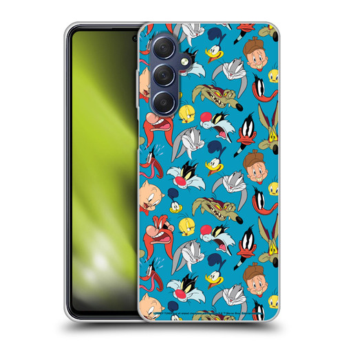 Looney Tunes Patterns Head Shots Soft Gel Case for Samsung Galaxy M54 5G