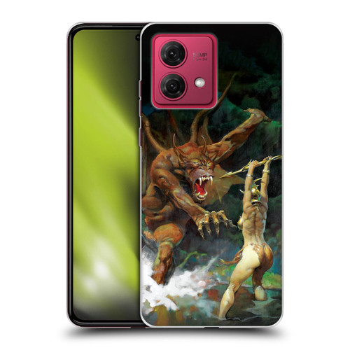 Frank Frazetta Medieval Fantasy Girl and the Beast Soft Gel Case for Motorola Moto G84 5G