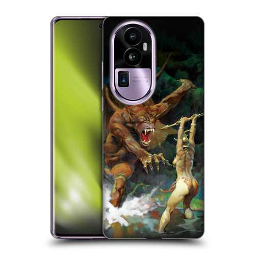 Frank Frazetta Medieval Fantasy Girl and the Beast Soft Gel Case for OPPO Reno10 Pro+