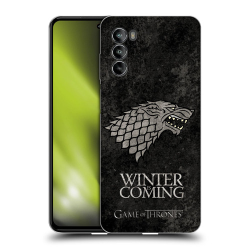 HBO Game of Thrones Dark Distressed Look Sigils Stark Soft Gel Case for Motorola Moto G82 5G