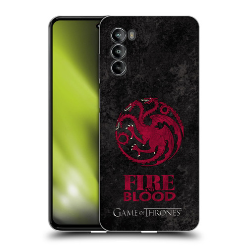 HBO Game of Thrones Dark Distressed Look Sigils Targaryen Soft Gel Case for Motorola Moto G82 5G