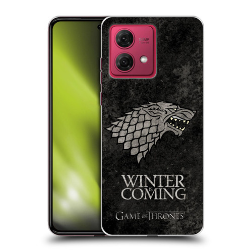 HBO Game of Thrones Dark Distressed Look Sigils Stark Soft Gel Case for Motorola Moto G84 5G