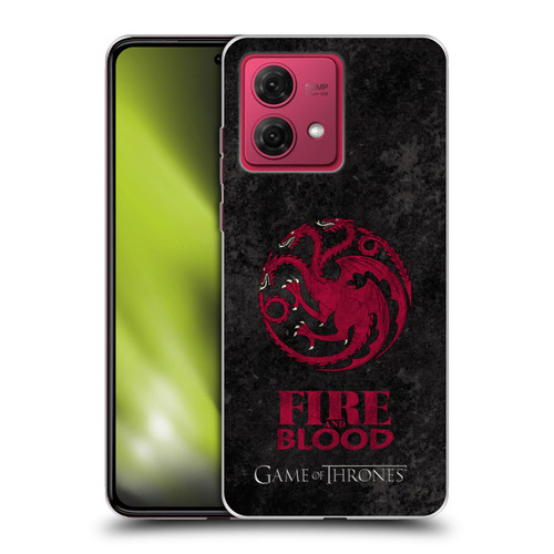 HBO Game of Thrones Dark Distressed Look Sigils Targaryen Soft Gel Case for Motorola Moto G84 5G