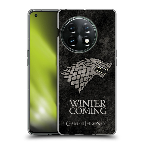 HBO Game of Thrones Dark Distressed Look Sigils Stark Soft Gel Case for OnePlus 11 5G