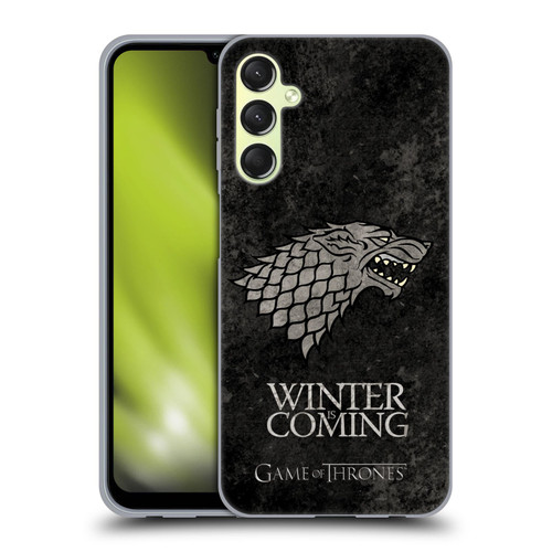 HBO Game of Thrones Dark Distressed Look Sigils Stark Soft Gel Case for Samsung Galaxy A24 4G / M34 5G