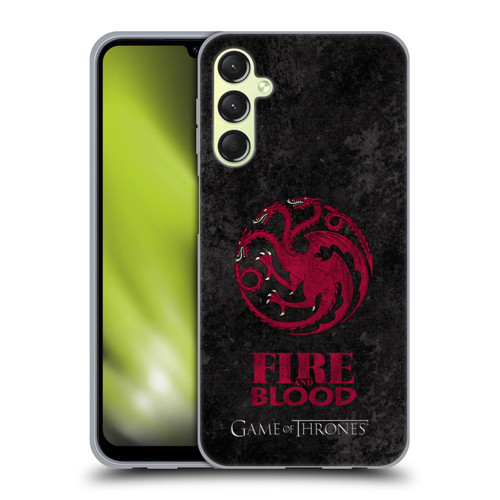 HBO Game of Thrones Dark Distressed Look Sigils Targaryen Soft Gel Case for Samsung Galaxy A24 4G / M34 5G