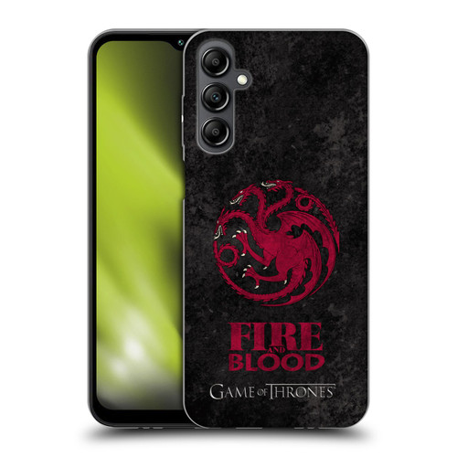 HBO Game of Thrones Dark Distressed Look Sigils Targaryen Soft Gel Case for Samsung Galaxy M14 5G