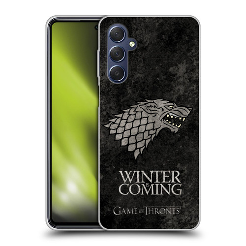 HBO Game of Thrones Dark Distressed Look Sigils Stark Soft Gel Case for Samsung Galaxy M54 5G