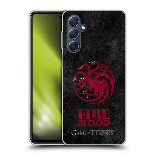 HBO Game of Thrones Dark Distressed Look Sigils Targaryen Soft Gel Case for Samsung Galaxy M54 5G