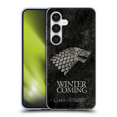 HBO Game of Thrones Dark Distressed Look Sigils Stark Soft Gel Case for Samsung Galaxy S24 5G