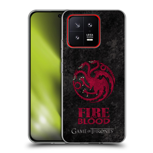HBO Game of Thrones Dark Distressed Look Sigils Targaryen Soft Gel Case for Xiaomi 13 5G