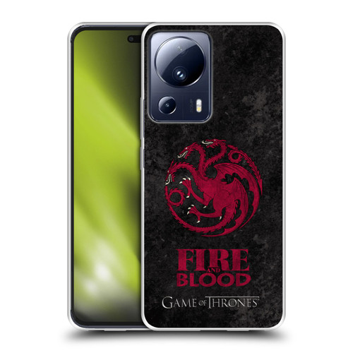 HBO Game of Thrones Dark Distressed Look Sigils Targaryen Soft Gel Case for Xiaomi 13 Lite 5G