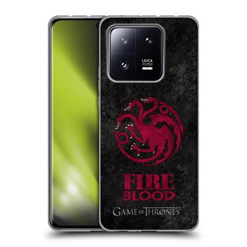 HBO Game of Thrones Dark Distressed Look Sigils Targaryen Soft Gel Case for Xiaomi 13 Pro 5G