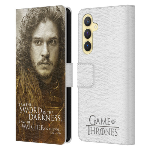 HBO Game of Thrones Character Portraits Jon Snow Leather Book Wallet Case Cover For Samsung Galaxy S23 FE 5G