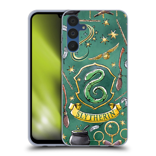 Harry Potter Deathly Hallows XIII Slytherin Pattern Soft Gel Case for Samsung Galaxy A15 Harry Potter Deathly Hallows XIII Slytherin Pattern Soft Gel Case for Samsung Galaxy A15