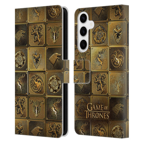 HBO Game of Thrones Golden Sigils All Houses Leather Book Wallet Case Cover For Samsung Galaxy S24+ 5G
