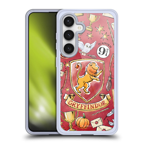 Harry Potter Deathly Hallows XIII Gryffindor Pattern Soft Gel Case for Samsung Galaxy S24 5G & MagSafe