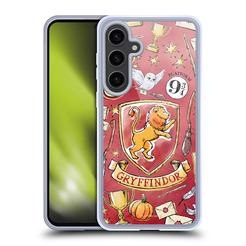 Harry Potter Deathly Hallows XIII Gryffindor Pattern Soft Gel Case for Samsung Galaxy S24+ 5G & MagSafe
