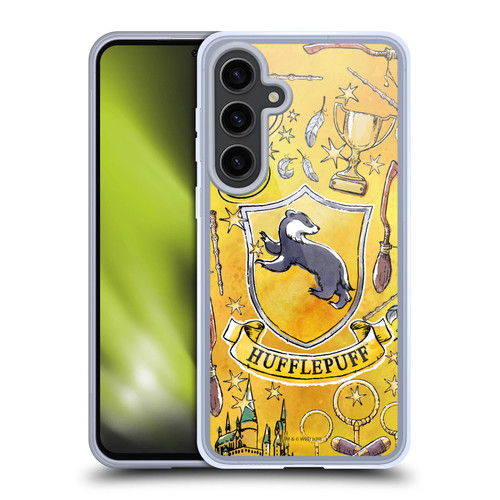 Harry Potter Deathly Hallows XIII Hufflepuff Pattern Soft Gel Case for Samsung Galaxy S24+ 5G