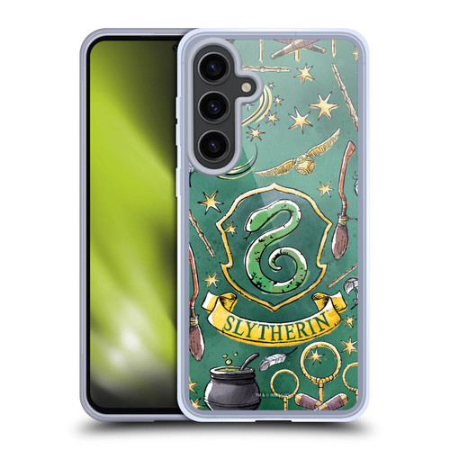 Harry Potter Deathly Hallows XIII Slytherin Pattern Soft Gel Case for Samsung Galaxy S24+ 5G