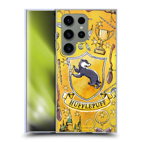 Harry Potter Deathly Hallows XIII Hufflepuff Pattern Soft Gel Case for Samsung Galaxy S24 Ultra 5G