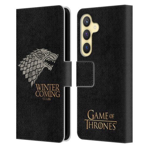 HBO Game of Thrones House Mottos Stark Leather Book Wallet Case Cover For Samsung Galaxy S24 5G