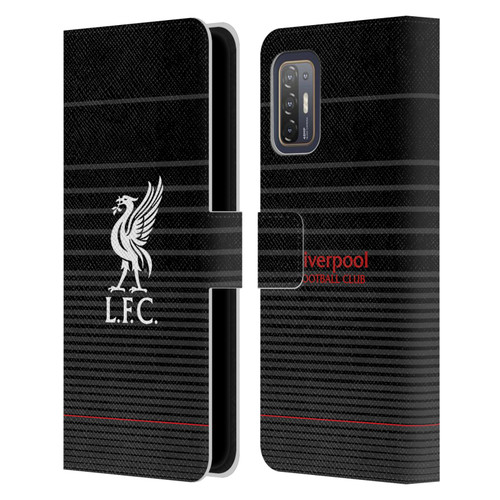 Liverpool Football Club Liver Bird White On Black Kit Leather Book Wallet Case Cover For HTC Desire 21 Pro 5G