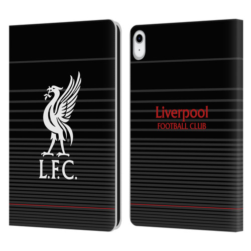 Liverpool Football Club Liver Bird White On Black Kit Leather Book Wallet Case Cover For Apple iPad 10.9 (2022)