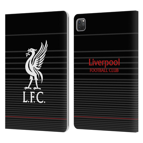 Liverpool Football Club Liver Bird White On Black Kit Leather Book Wallet Case Cover For Apple iPad Pro 11 2020 / 2021 / 2022