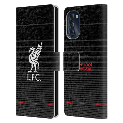 Liverpool Football Club Liver Bird White On Black Kit Leather Book Wallet Case Cover For Motorola Moto G (2022)