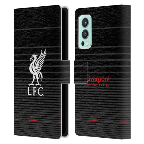 Liverpool Football Club Liver Bird White On Black Kit Leather Book Wallet Case Cover For OnePlus Nord 2 5G