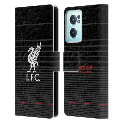 Liverpool Football Club Liver Bird White On Black Kit Leather Book Wallet Case Cover For OnePlus Nord CE 2 5G