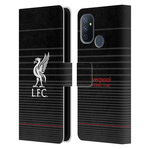 Liverpool Football Club Liver Bird White On Black Kit Leather Book Wallet Case Cover For OnePlus Nord N100