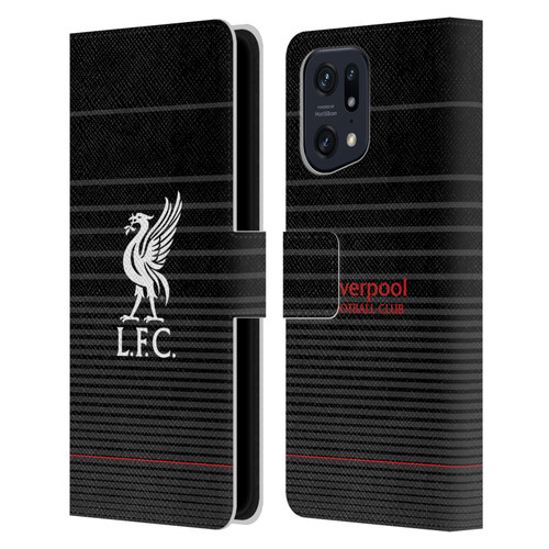 Liverpool Football Club Liver Bird White On Black Kit Leather Book Wallet Case Cover For OPPO Find X5