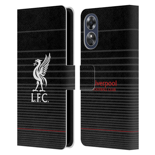 Liverpool Football Club Liver Bird White On Black Kit Leather Book Wallet Case Cover For OPPO A17