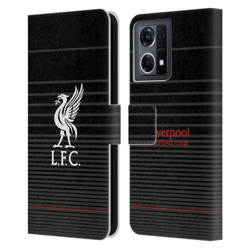 Liverpool Football Club Liver Bird White On Black Kit Leather Book Wallet Case Cover For OPPO Reno8 4G