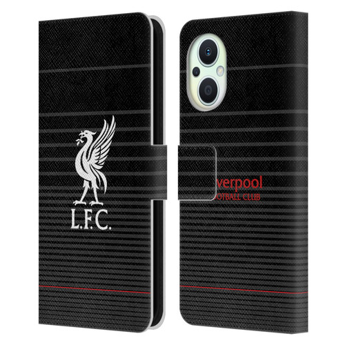 Liverpool Football Club Liver Bird White On Black Kit Leather Book Wallet Case Cover For OPPO Reno8 Lite