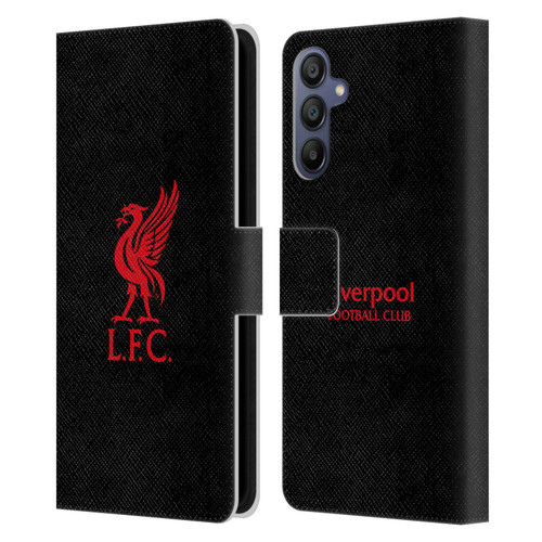 Liverpool Football Club Liver Bird Red Logo On Black Leather Book Wallet Case Cover For Samsung Galaxy A15