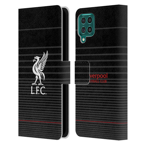 Liverpool Football Club Liver Bird White On Black Kit Leather Book Wallet Case Cover For Samsung Galaxy F62 (2021)