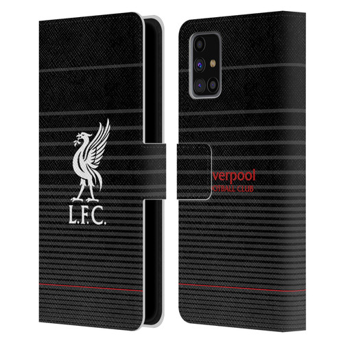 Liverpool Football Club Liver Bird White On Black Kit Leather Book Wallet Case Cover For Samsung Galaxy M31s (2020)