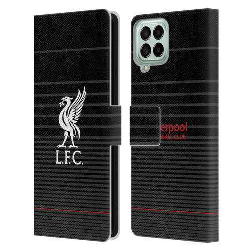 Liverpool Football Club Liver Bird White On Black Kit Leather Book Wallet Case Cover For Samsung Galaxy M53 (2022)