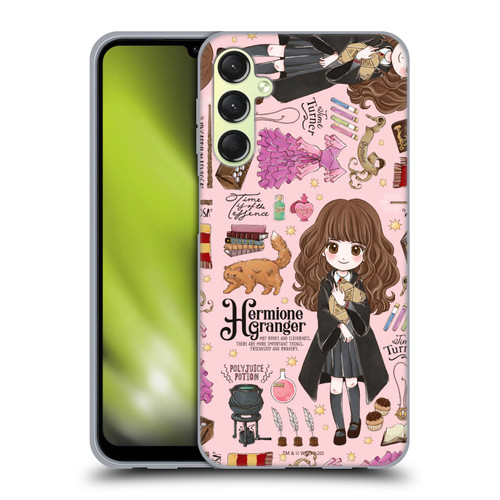 Harry Potter Deathly Hallows XXXVII Hermione Pattern Soft Gel Case for Samsung Galaxy A24 4G / M34 5G