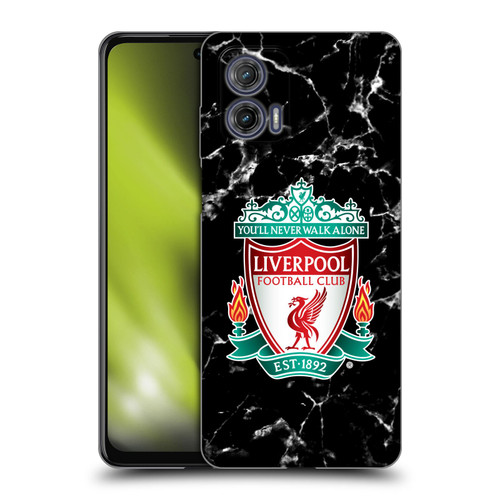 Liverpool Football Club Marble Black Crest Soft Gel Case for Motorola Moto G73 5G