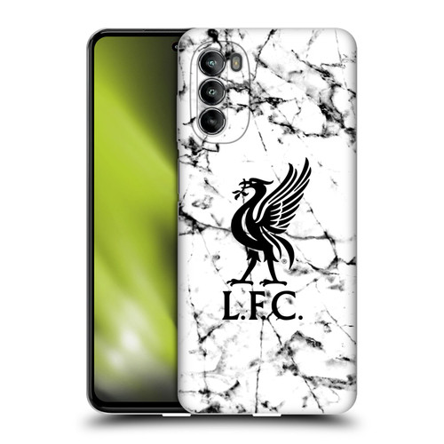 Liverpool Football Club Marble Black Liver Bird Soft Gel Case for Motorola Moto G82 5G