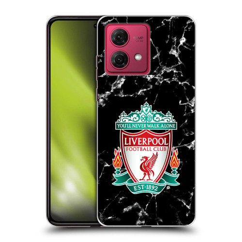 Liverpool Football Club Marble Black Crest Soft Gel Case for Motorola Moto G84 5G