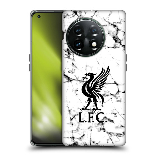 Liverpool Football Club Marble Black Liver Bird Soft Gel Case for OnePlus 11 5G