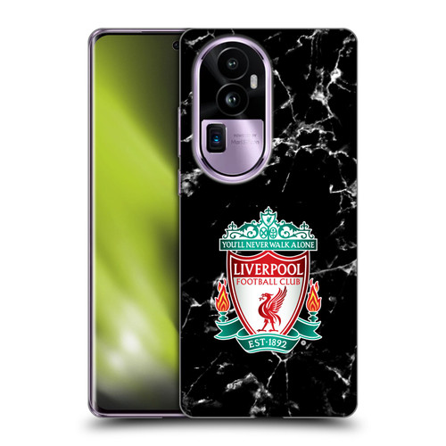 Liverpool Football Club Marble Black Crest Soft Gel Case for OPPO Reno10 Pro+