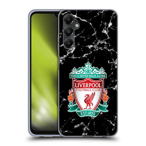 Liverpool Football Club Marble Black Crest Soft Gel Case for Samsung Galaxy A05s