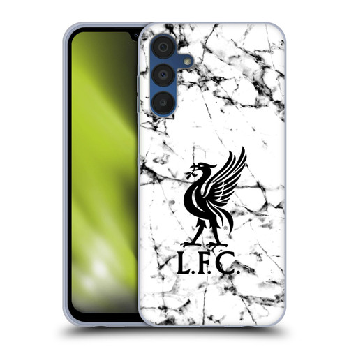 Liverpool Football Club Marble Black Liver Bird Soft Gel Case for Samsung Galaxy A15