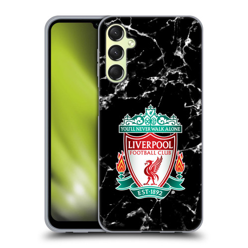Liverpool Football Club Marble Black Crest Soft Gel Case for Samsung Galaxy A24 4G / M34 5G